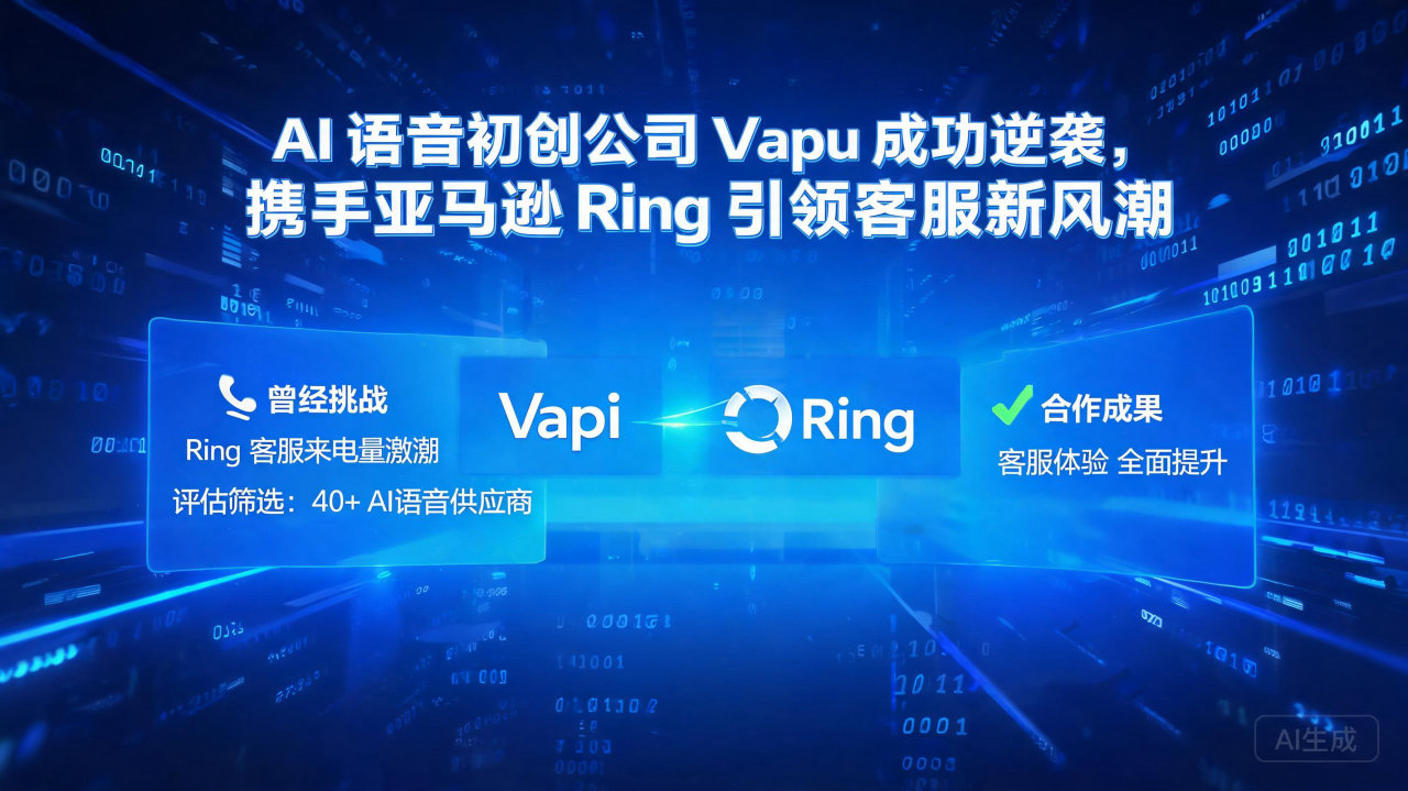 AI 语音初创公司 Vapi 成功逆袭，携手亚马逊 Rin…