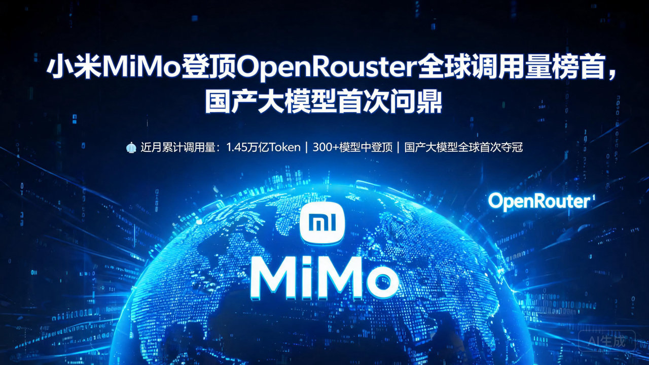 小米MiMo登顶OpenRouter全球调用量榜首，国产大…