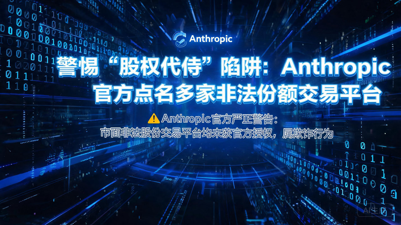 警惕“股权代持”陷阱：Anthropic 官方点名多家非法…