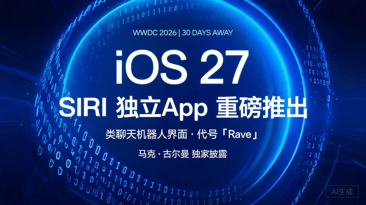 iOS27 将为Siri推出独立App， 采用类聊天机器人…