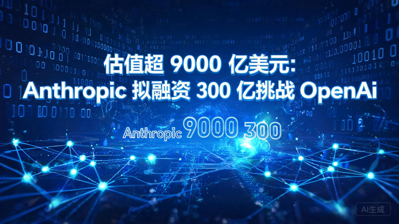 估值超 9000 亿美元：Anthropic 拟融资 30…