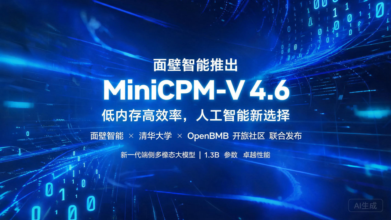 面壁智能推出 MiniCPM-V 4.6 低内存高效率，人…