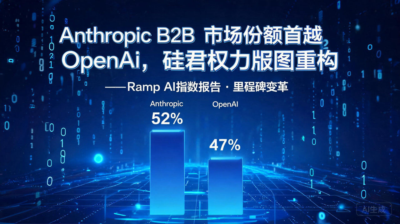 Anthropic B2B 市场份额首超 OpenAI，硅…