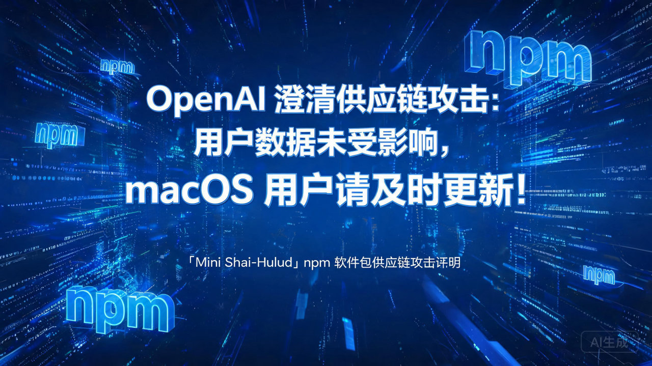 OpenAI 澄清供应链攻击：用户数据未受影响，macOS…