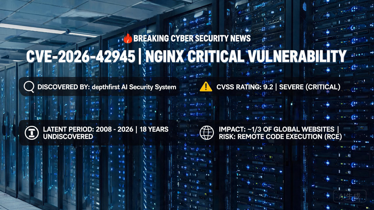 AI 发现潜伏 18 年的 NGINX 高危漏洞：全球三分之一网站面临 RCE 风险
