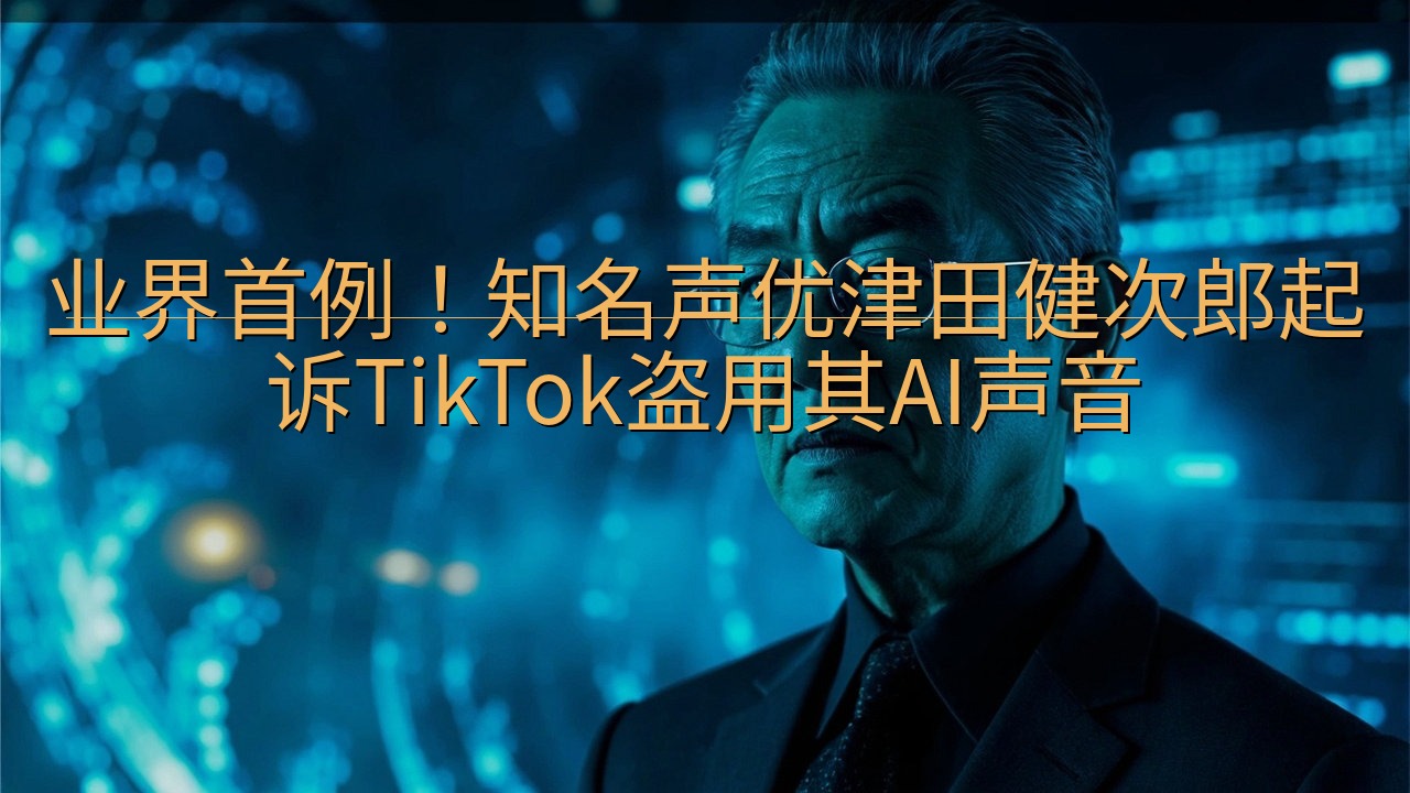 业界首例！知名声优津田健次郎起诉TikTok盗用其AI声音