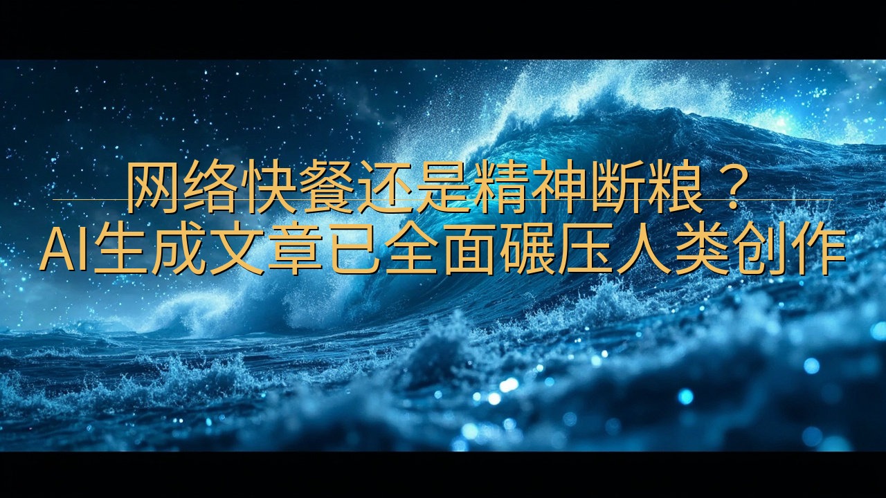 网络快餐还是精神断粮？AI生成文章已全面碾压人类创作