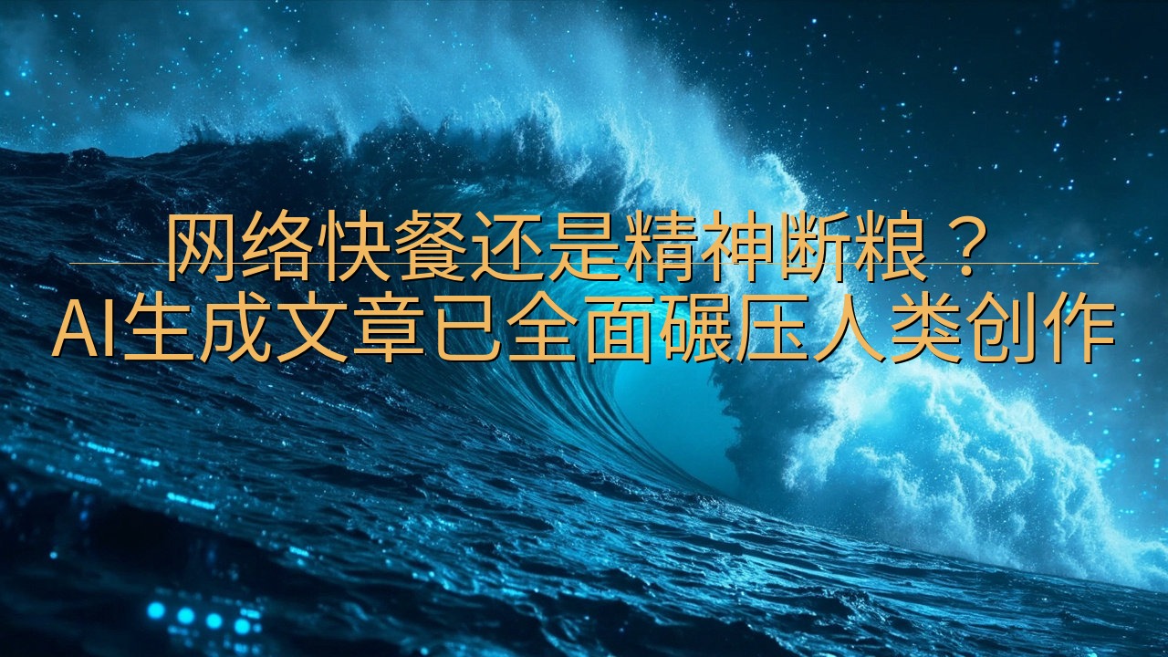 ​网络快餐还是精神断粮？AI生成文章已全面碾压人类创作