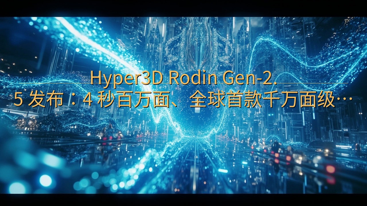 Hyper3D Rodin Gen-2.5 发布：4 秒百…