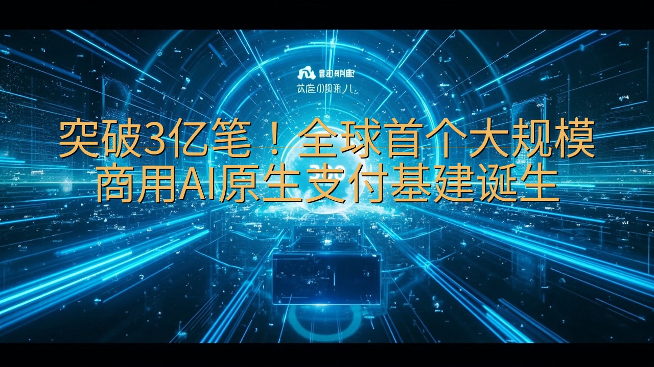 突破3亿笔！全球首个大规模商用AI原生支付基建诞生