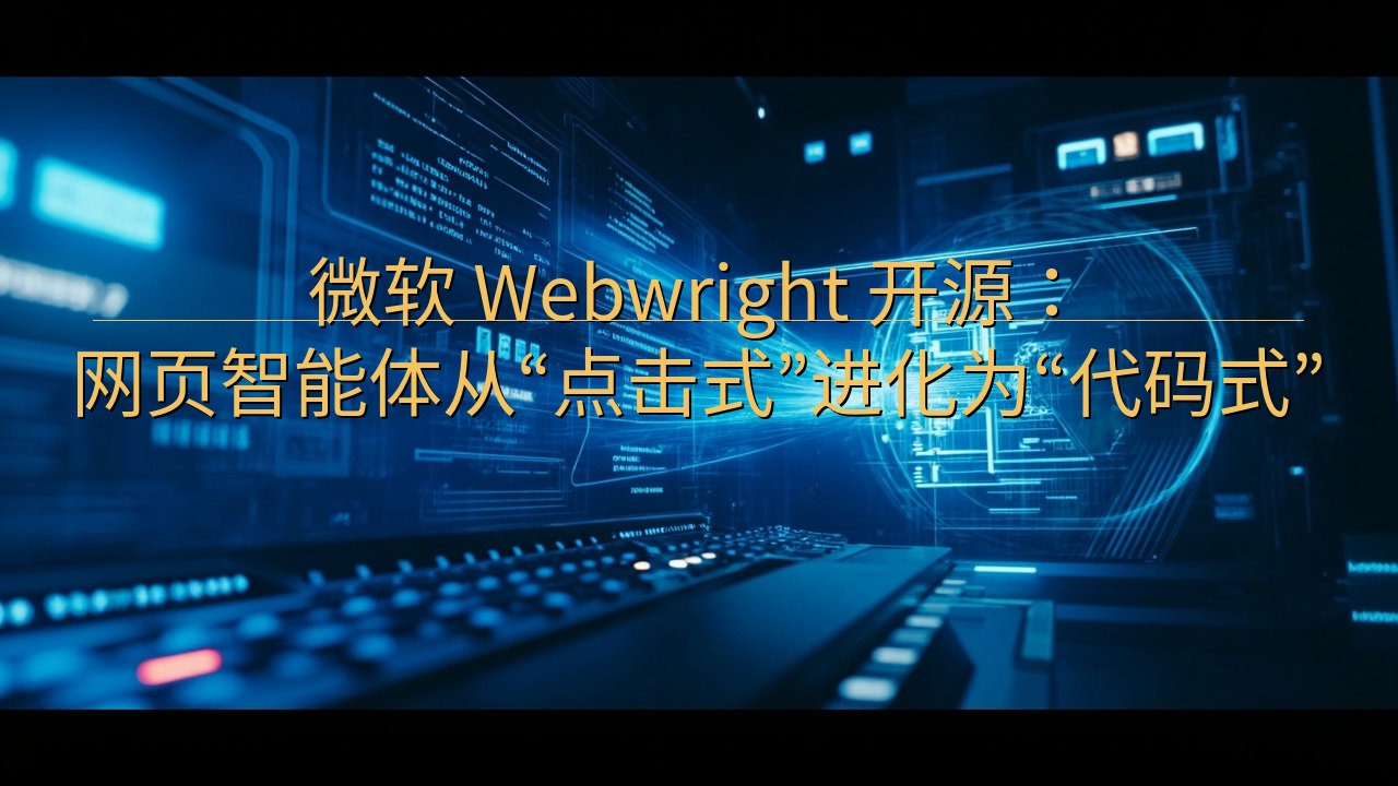 微软 Webwright 开源：网页智能体从“点击式”进化…