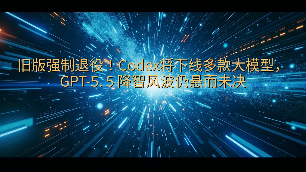 旧版强制退役！Codex将下线多款大模型，GPT-5. 5…