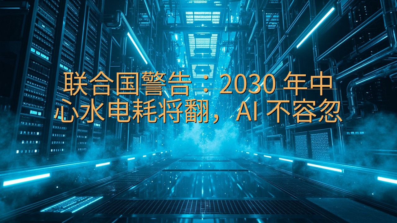 联合国警告：2030 年中心水电耗将翻，AI 不容忽