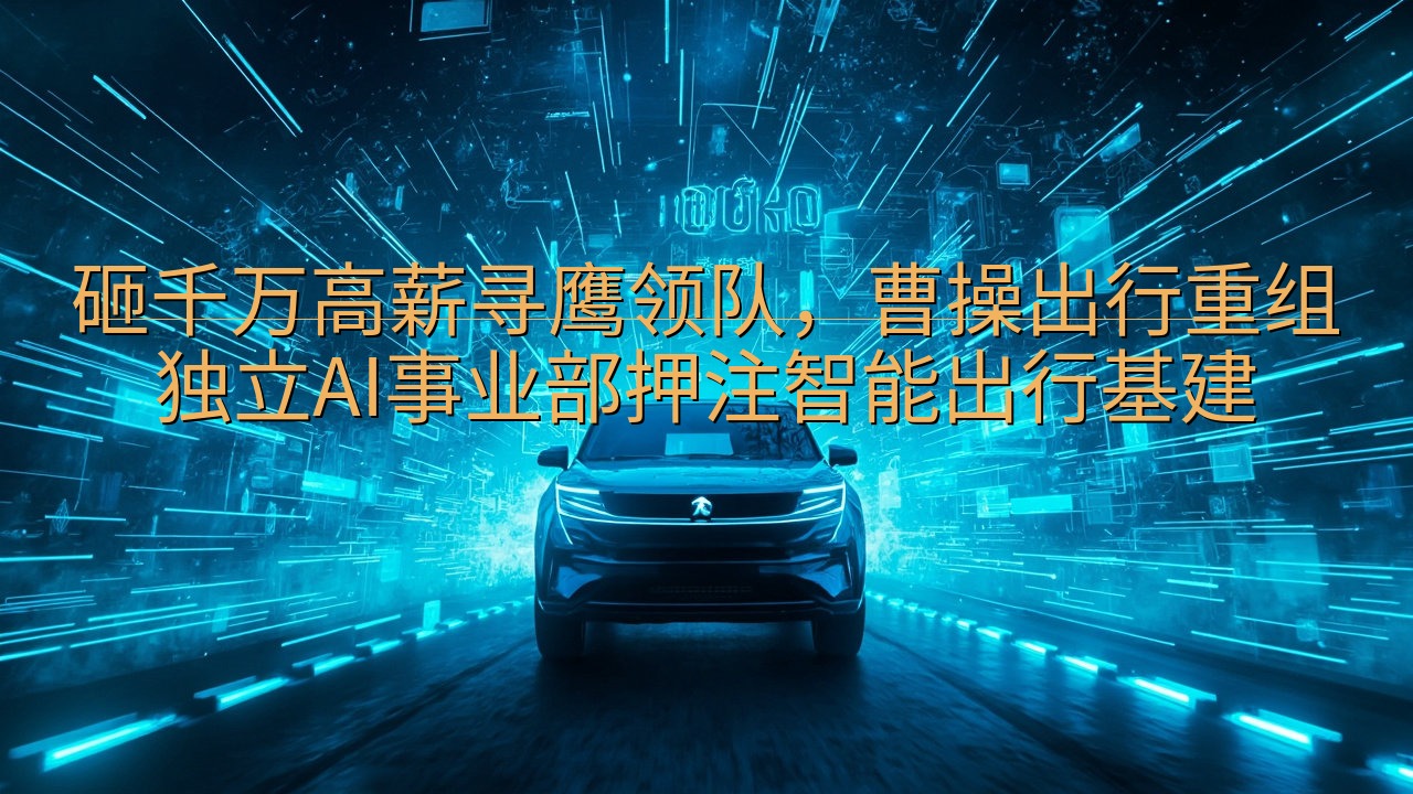 砸千万高薪寻鹰领队，曹操出行重组独立AI事业部押注智能出行…