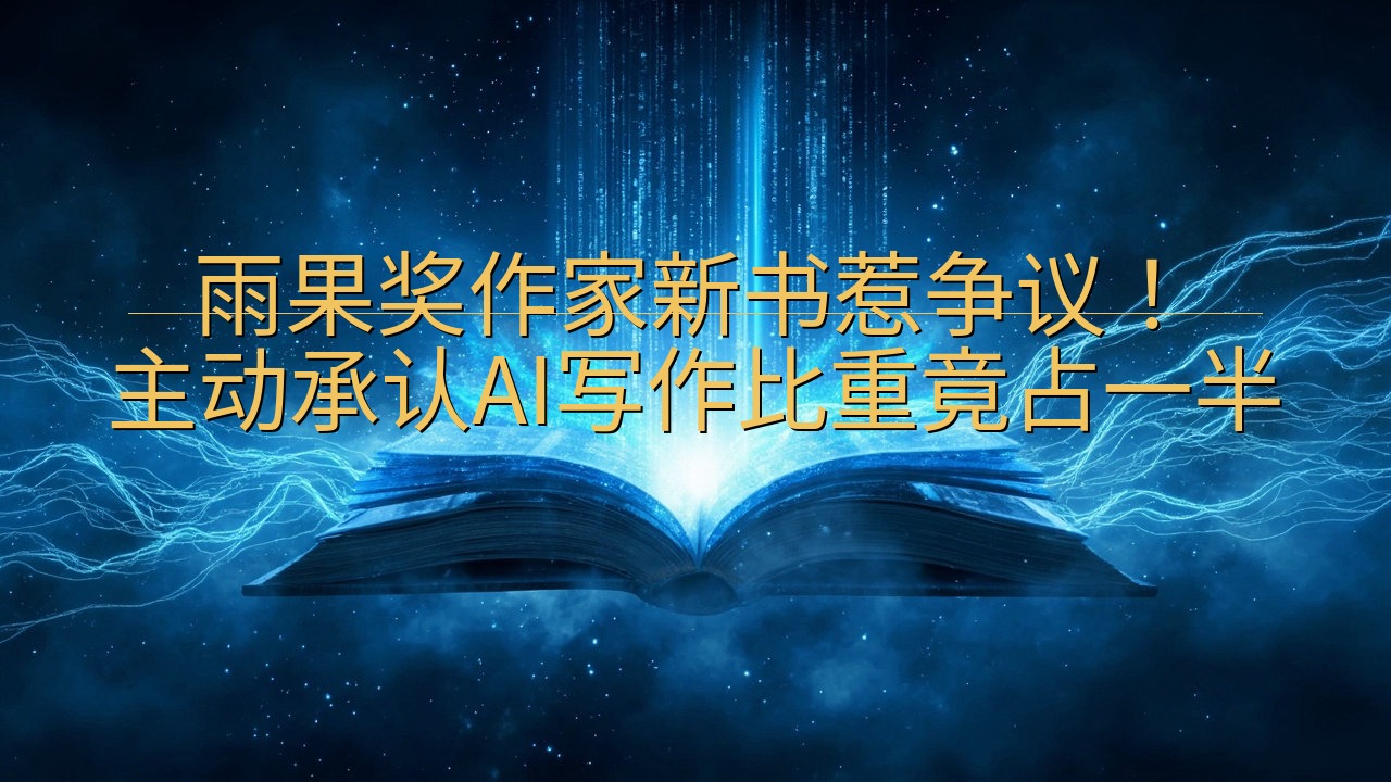 雨果奖作家新书惹争议！主动承认AI写作比重竟占一半