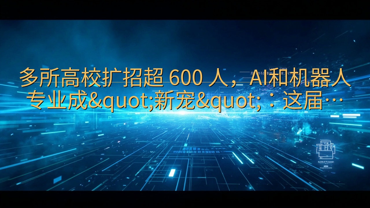 多所高校扩招超 600 人，AI和机器人专业成"…