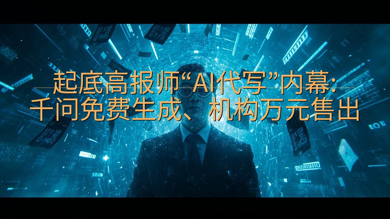 起底高报师“AI代写”内幕:千问免费生成、机构万元售出