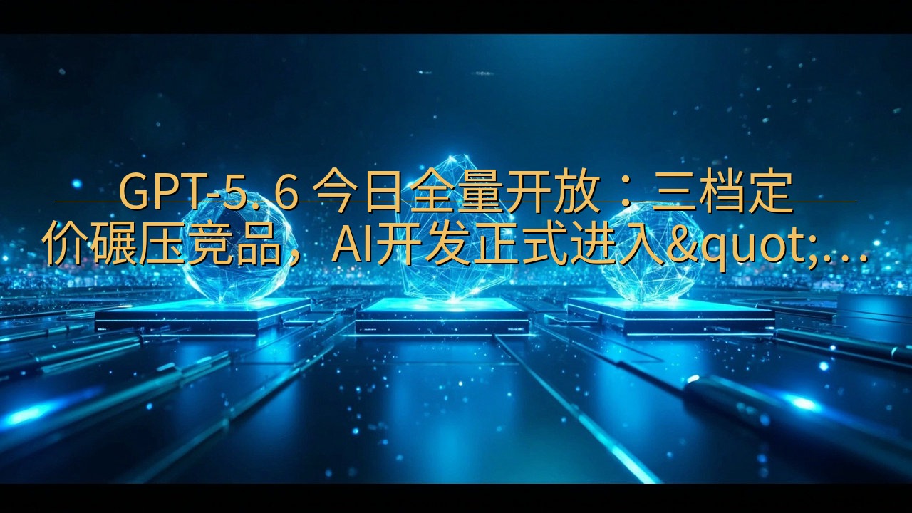 ​GPT-5. 6 今日全量开放：三档定价碾压竞品，AI开…
