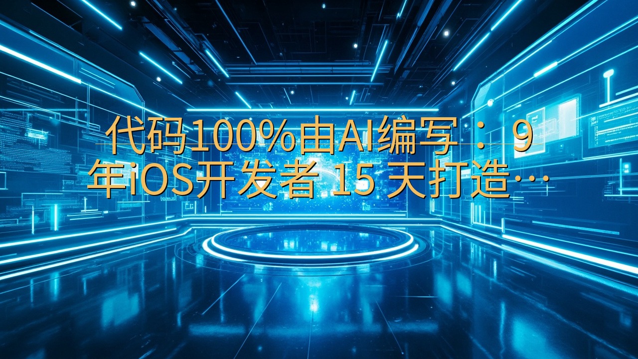 代码100%由AI编写： 9 年iOS开发者 15 天打造…