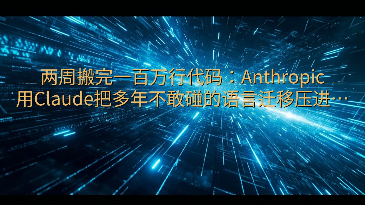 两周搬完一百万行代码：Anthropic用Claude把多…
