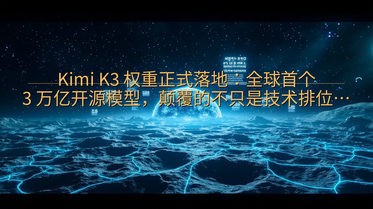 ​Kimi K3 权重正式落地：全球首个 3 万亿开源模型…