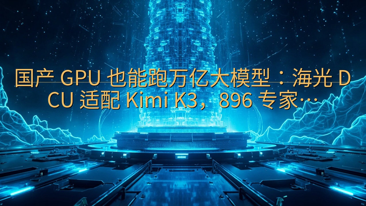 国产 GPU 也能跑万亿大模型：海光 DCU 适配 Kim…