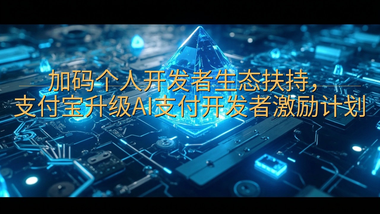 加码个人开发者生态扶持，支付宝升级AI支付开发者激励计划