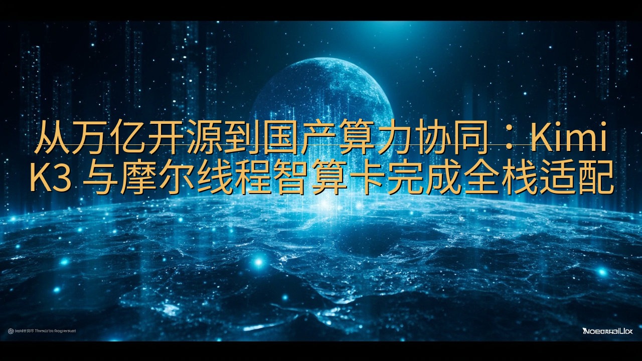 从万亿开源到国产算力协同：Kimi K3 与摩尔线程智算卡…