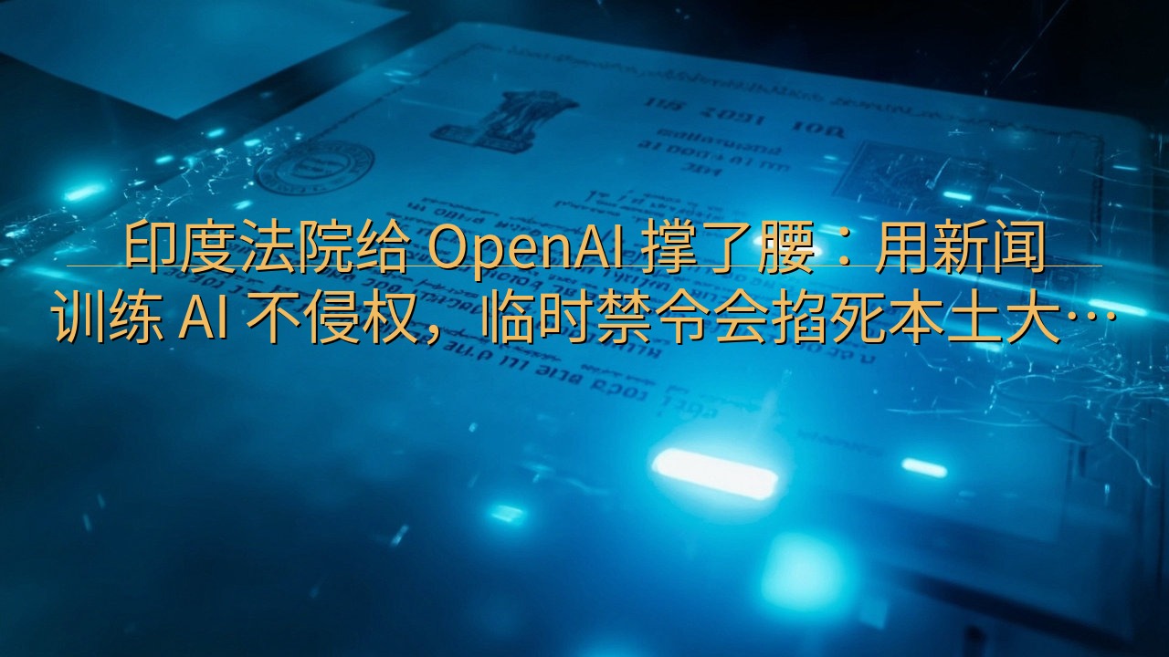 印度法院给 OpenAI 撑了腰：用新闻训练 AI 不侵权…