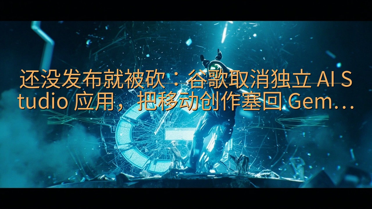 ​还没发布就被砍：谷歌取消独立 AI Studio 应用，…