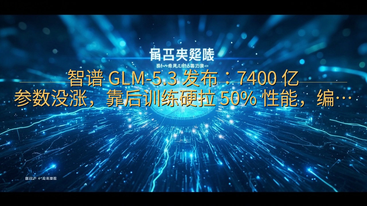 智谱 GLM-5.3 发布：7400 亿参数没涨，靠后训练…