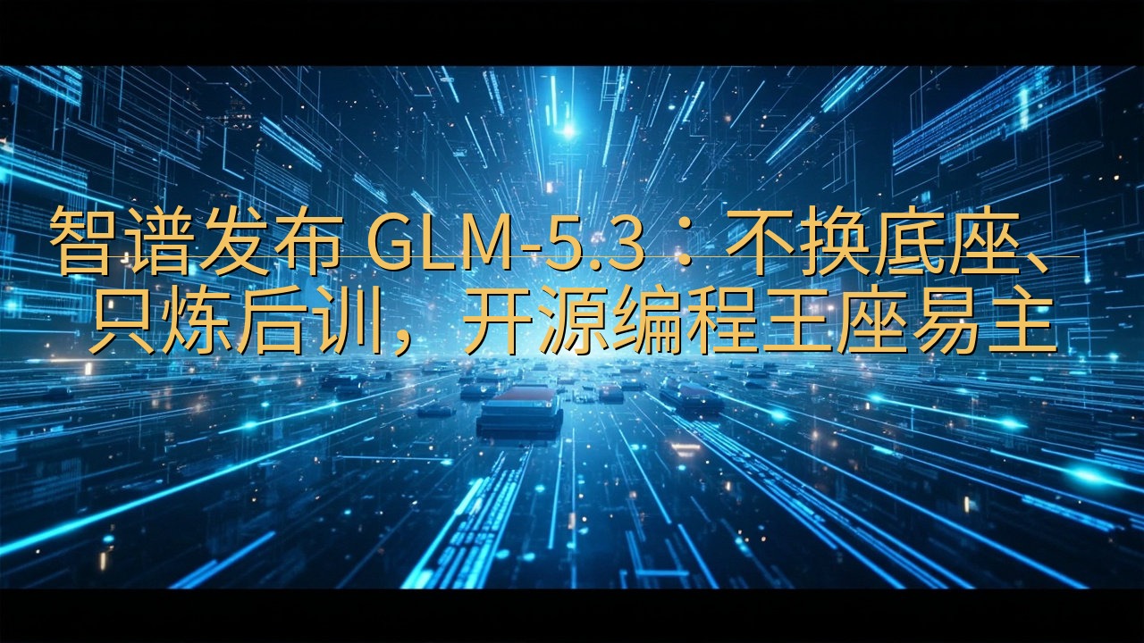 智谱发布 GLM-5.3：不换底座、只炼后训，开源编程王座…