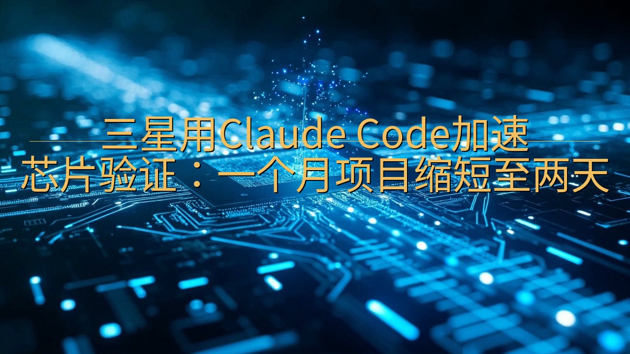 三星用Claude Code加速芯片验证：一个月项目缩短至…