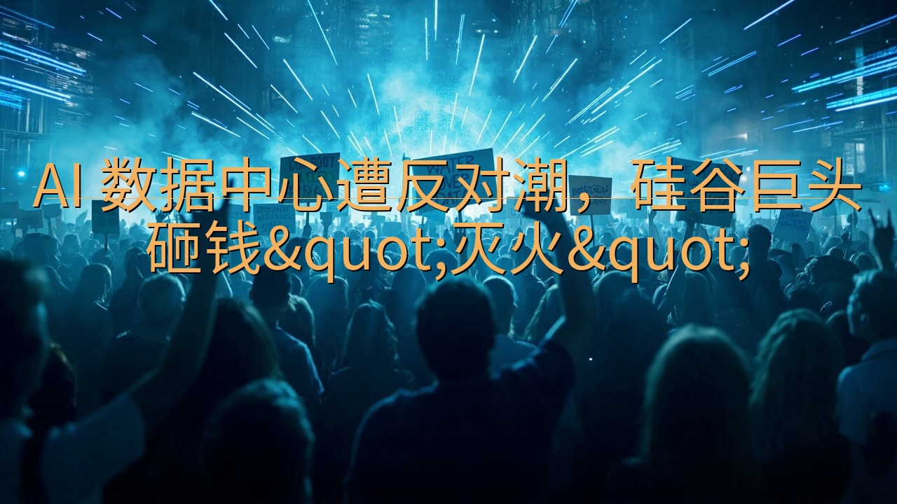 AI 数据中心遭反对潮，硅谷巨头砸钱"灭火&qu…