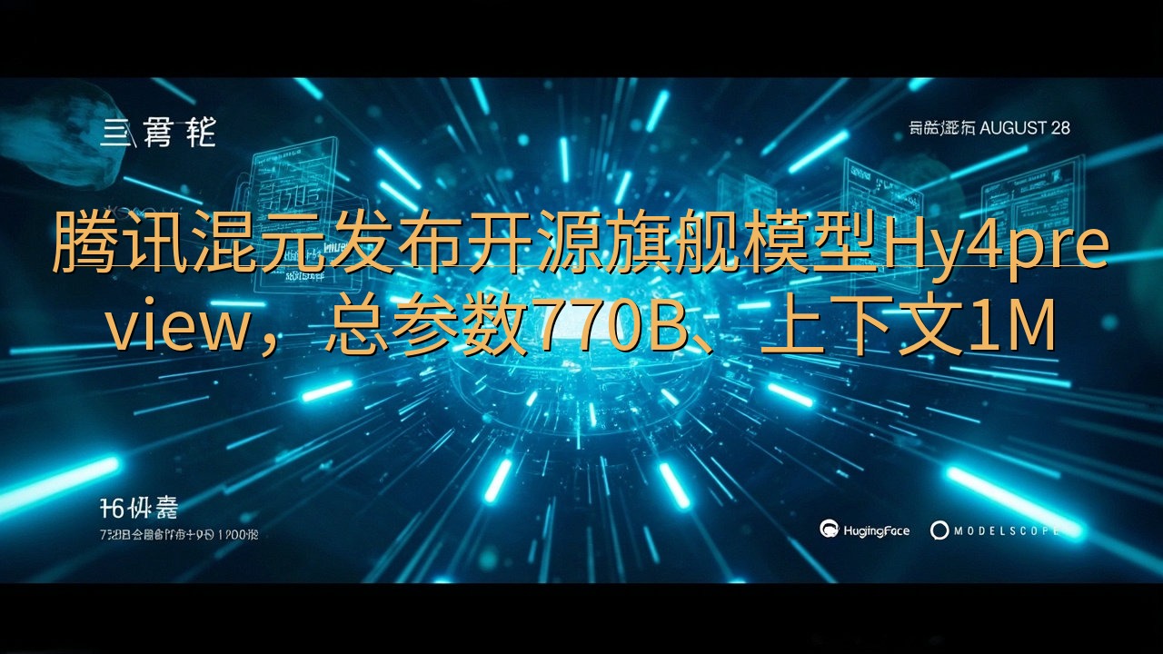 腾讯混元发布开源旗舰模型Hy4preview，总参数770…