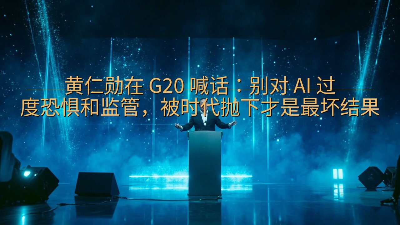 黄仁勋在 G20 喊话：别对 AI 过度恐惧和监管，被时代…
