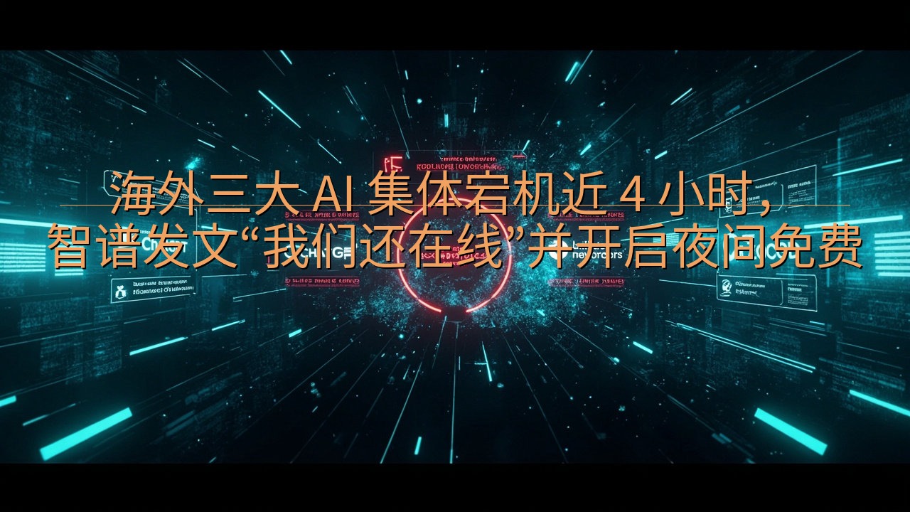海外三大 AI 集体宕机近 4 小时，智谱发文“我们还在线…
