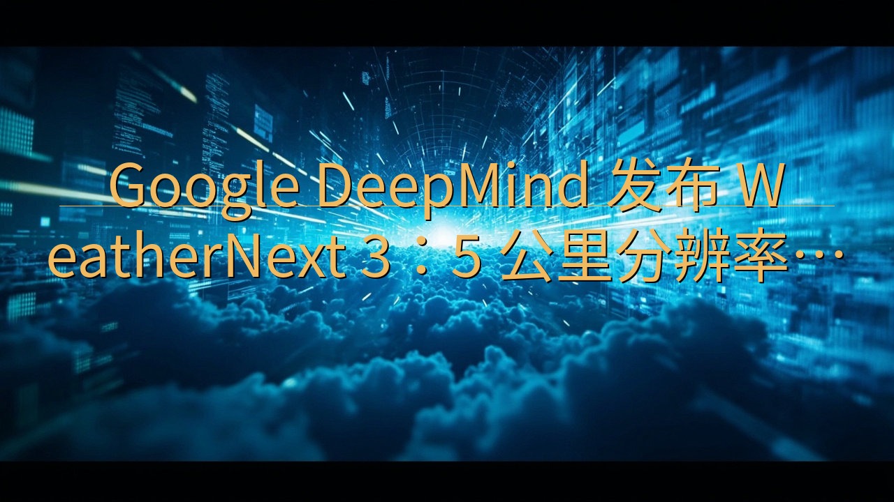 Google DeepMind 发布 WeatherNex…