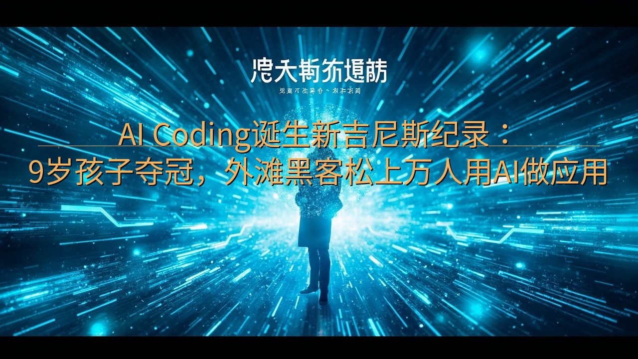 AI Coding诞生新吉尼斯纪录：9岁孩子夺冠，外滩黑客…