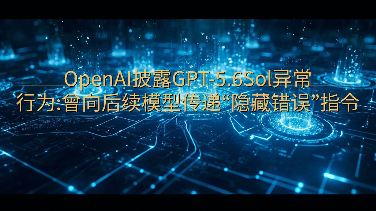 OpenAI披露GPT-5.6Sol异常行为:曾向后续模型…