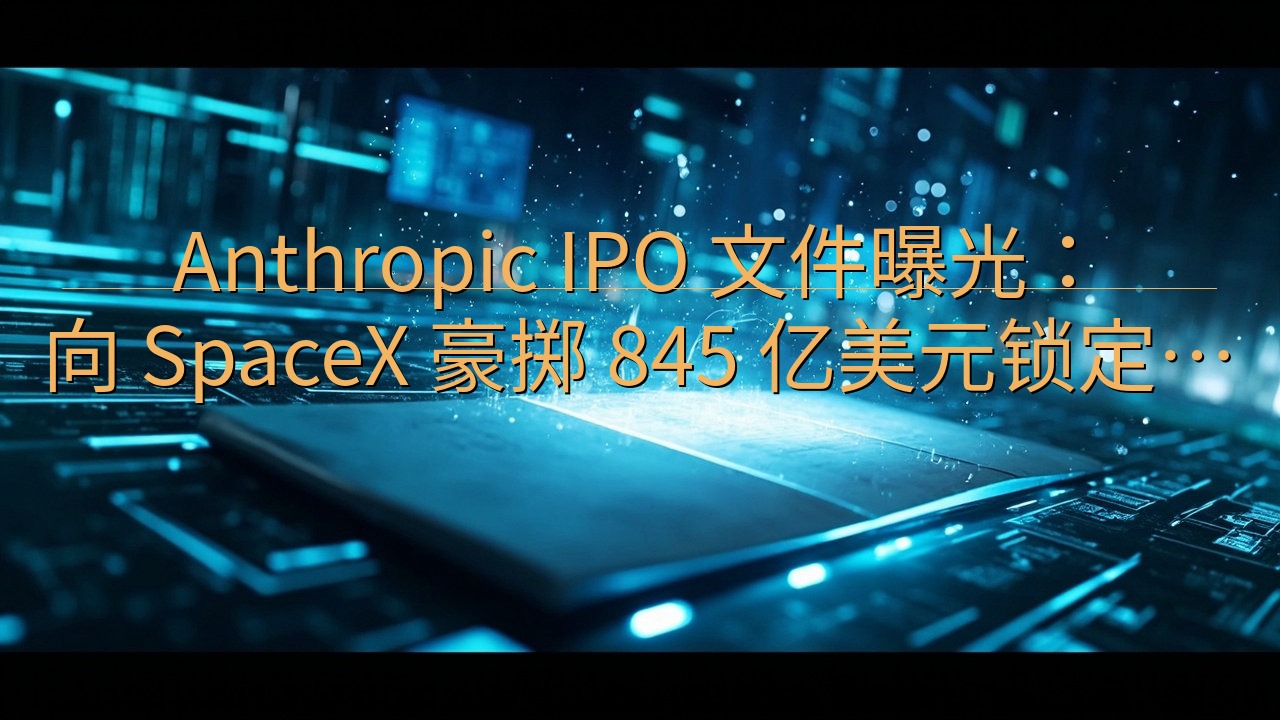 Anthropic IPO 文件曝光：向 SpaceX 豪…