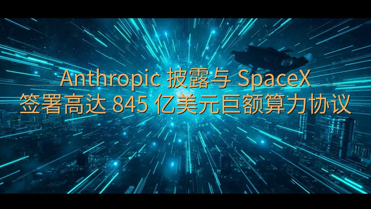 Anthropic 披露与 SpaceX 签署高达 845…