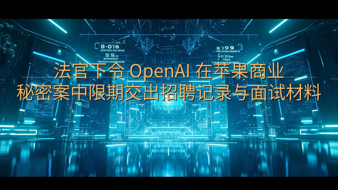 法官下令 OpenAI 在苹果商业秘密案中限期交出招聘记录…