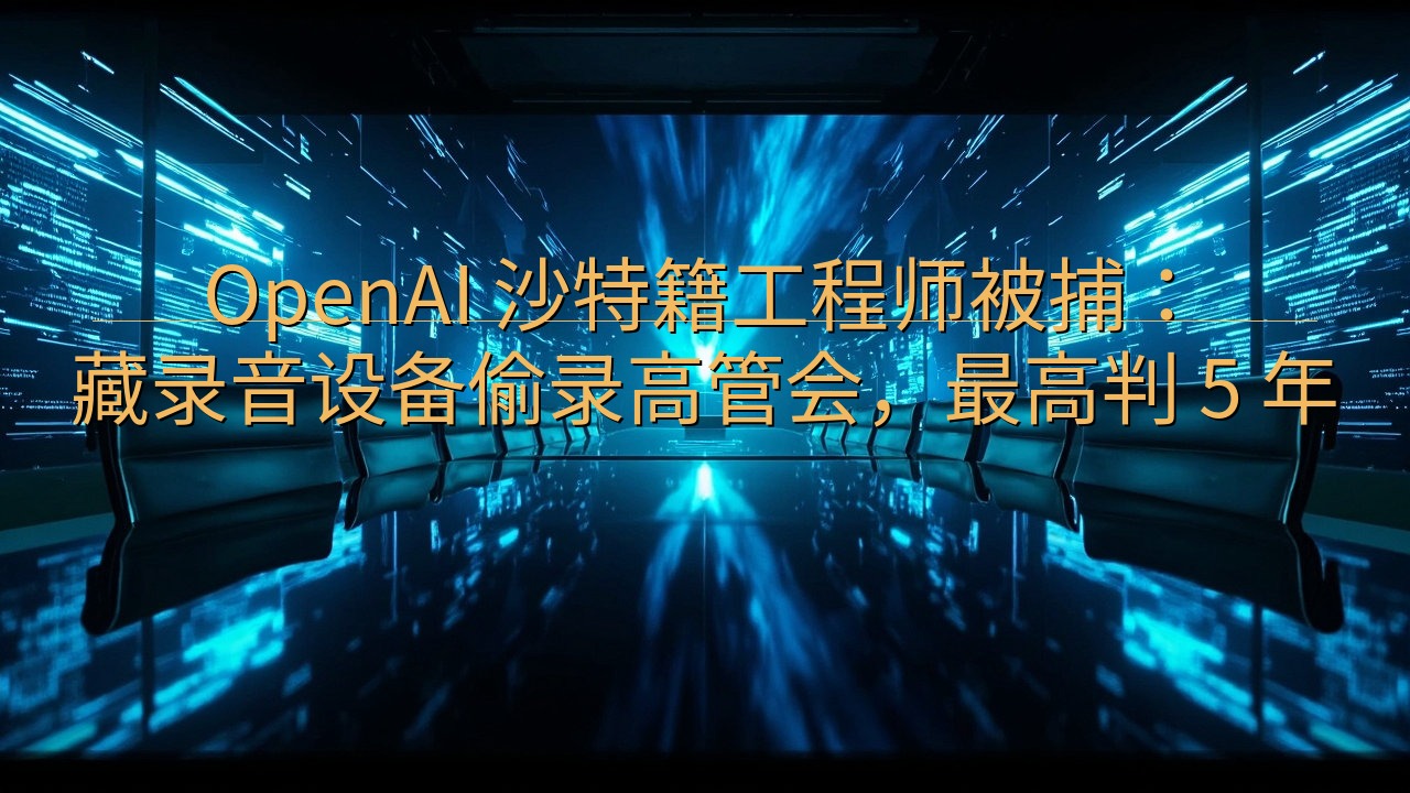 OpenAI 沙特籍工程师被捕：藏录音设备偷录高管会，最高…