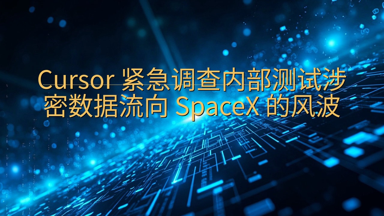 Cursor 紧急调查内部测试涉密数据流向 SpaceX …