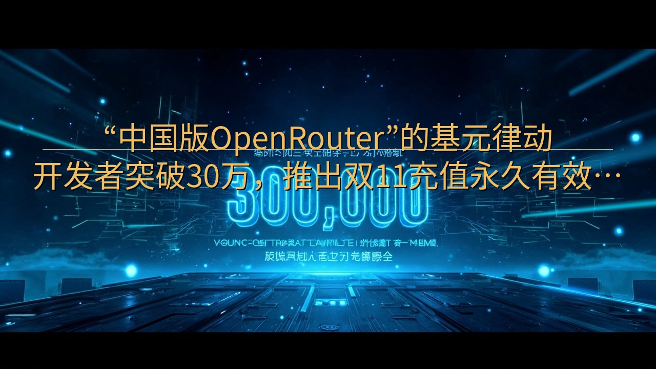 “中国版OpenRouter”的基元律动开发者突破30万，…