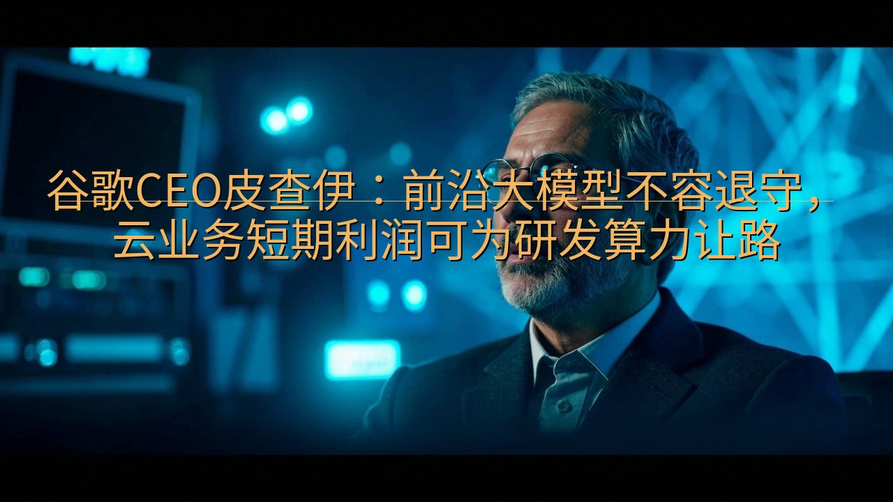 谷歌CEO皮查伊：前沿大模型不容退守，云业务短期利润可为研…