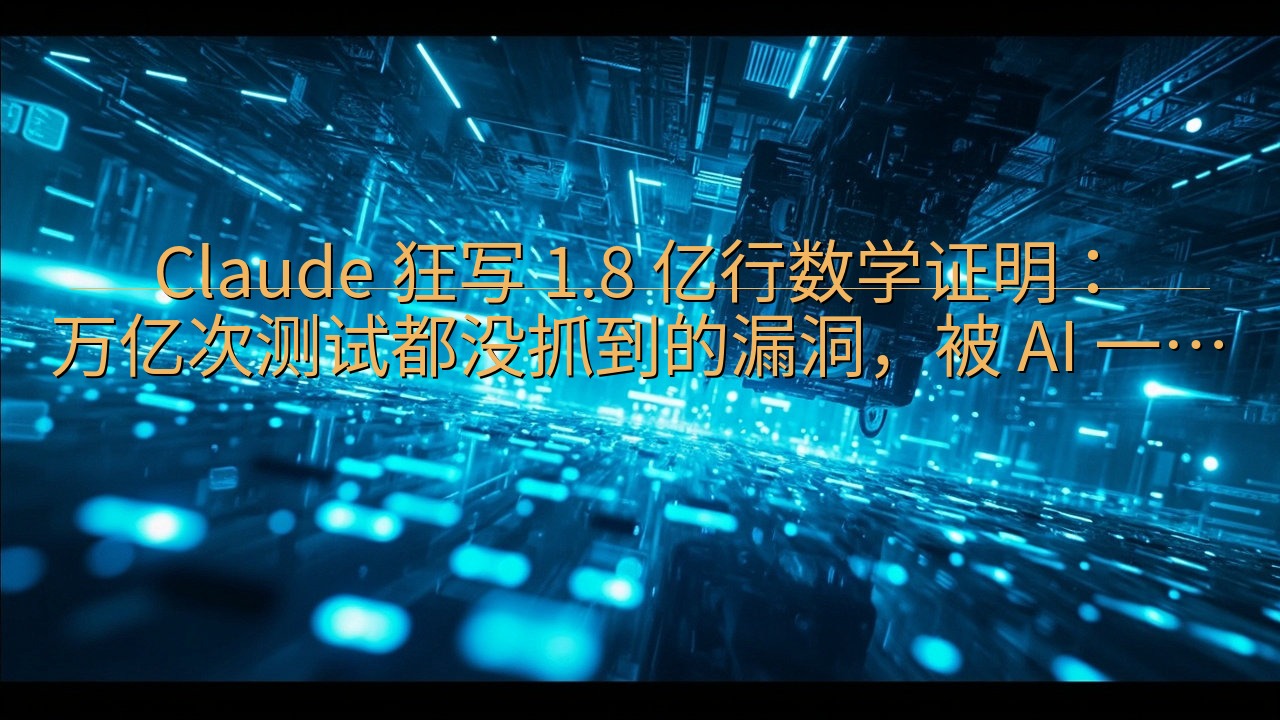 Claude 狂写 1.8 亿行数学证明：万亿次测试都没抓…