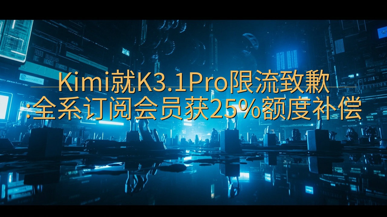 Kimi就K3.1Pro限流致歉:全系订阅会员获25%额度…