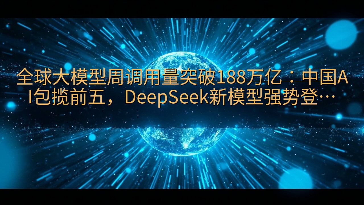 全球大模型周调用量突破188万亿：中国AI包揽前五，Dee…